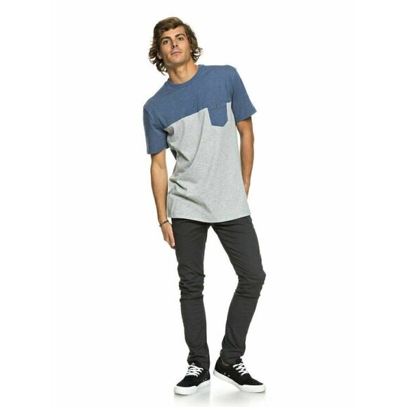 Quiksilver Men's Block Pocket Pocket Tee Blue M - Picture 2 of 3